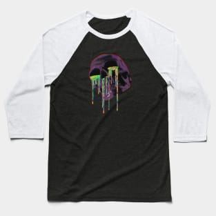 Drippy Skull Art Baseball T-Shirt